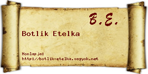 Botlik Etelka névjegykártya